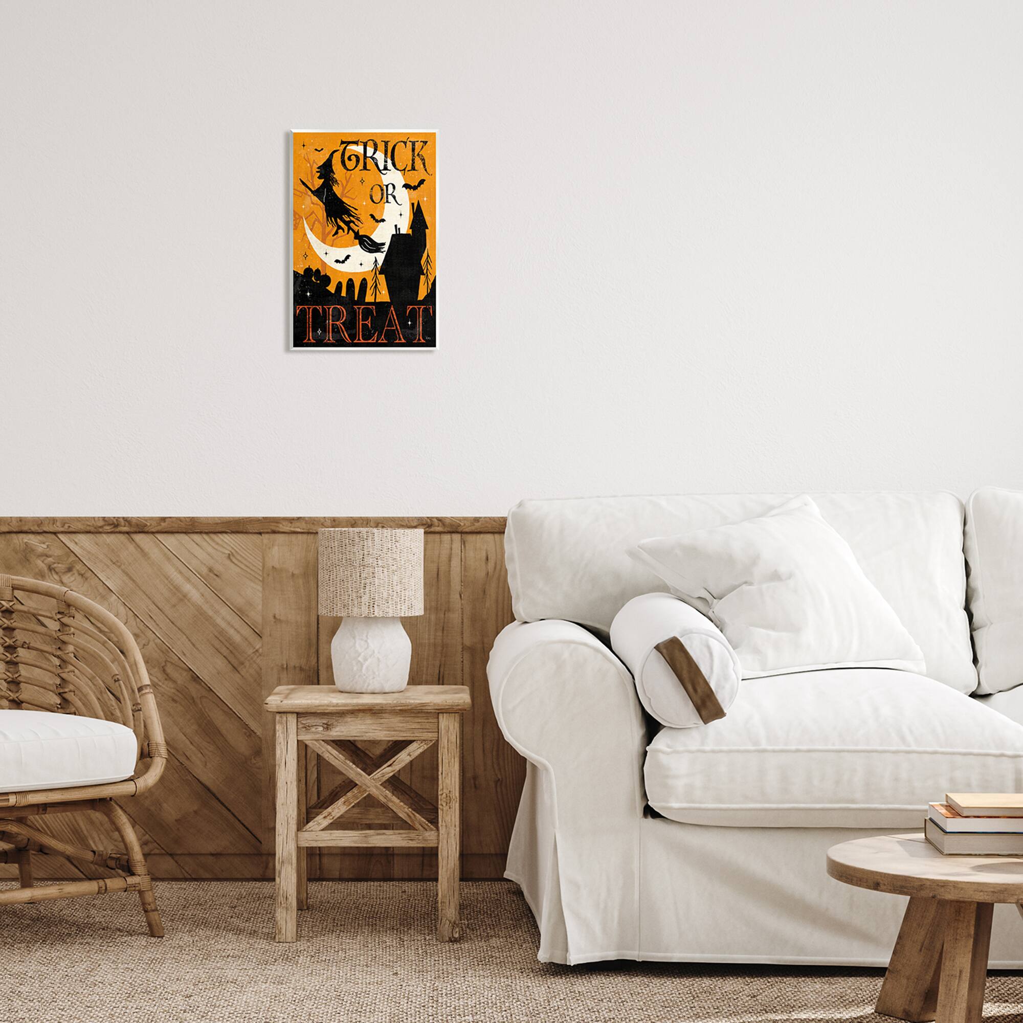 Stupell Industries Trick Or Treat Halloween Witch Wall Plaque